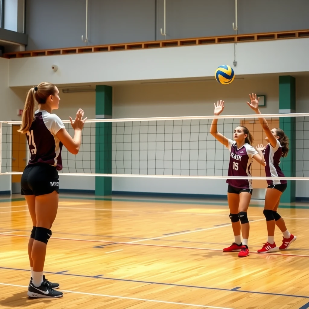 Çanakkale'de kadın voleybolcular antrenman yaparken