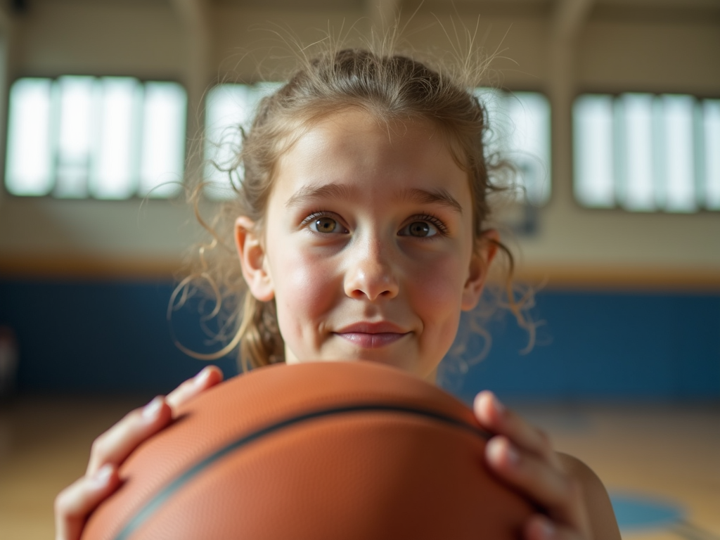 Basketbol oynayan genç kız