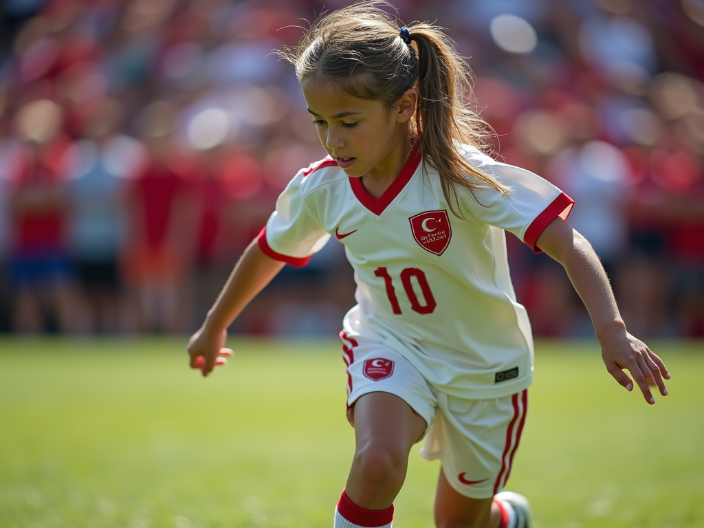 Çanakkale’de futbol oynayan genç bir kız