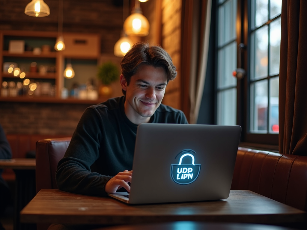 VPN bağlantısı ile dizüstü bilgisayar kullanan kişi