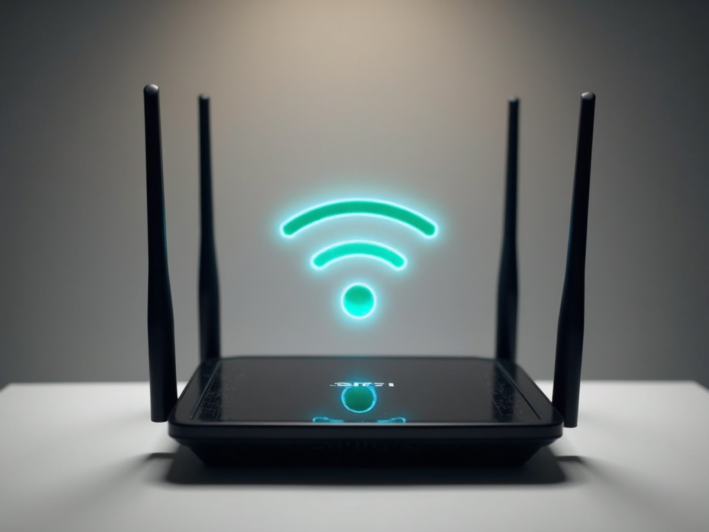 Wifi router','Modeli: ASUS RT-AX88U, Kafé tarzında bir yazılım içinde kullanılıyor, modern bir görünüm oluşturuyor.