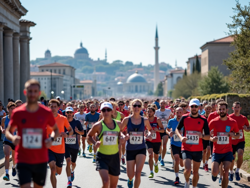 Çanakkale Maratonu’nda koşan sporcular