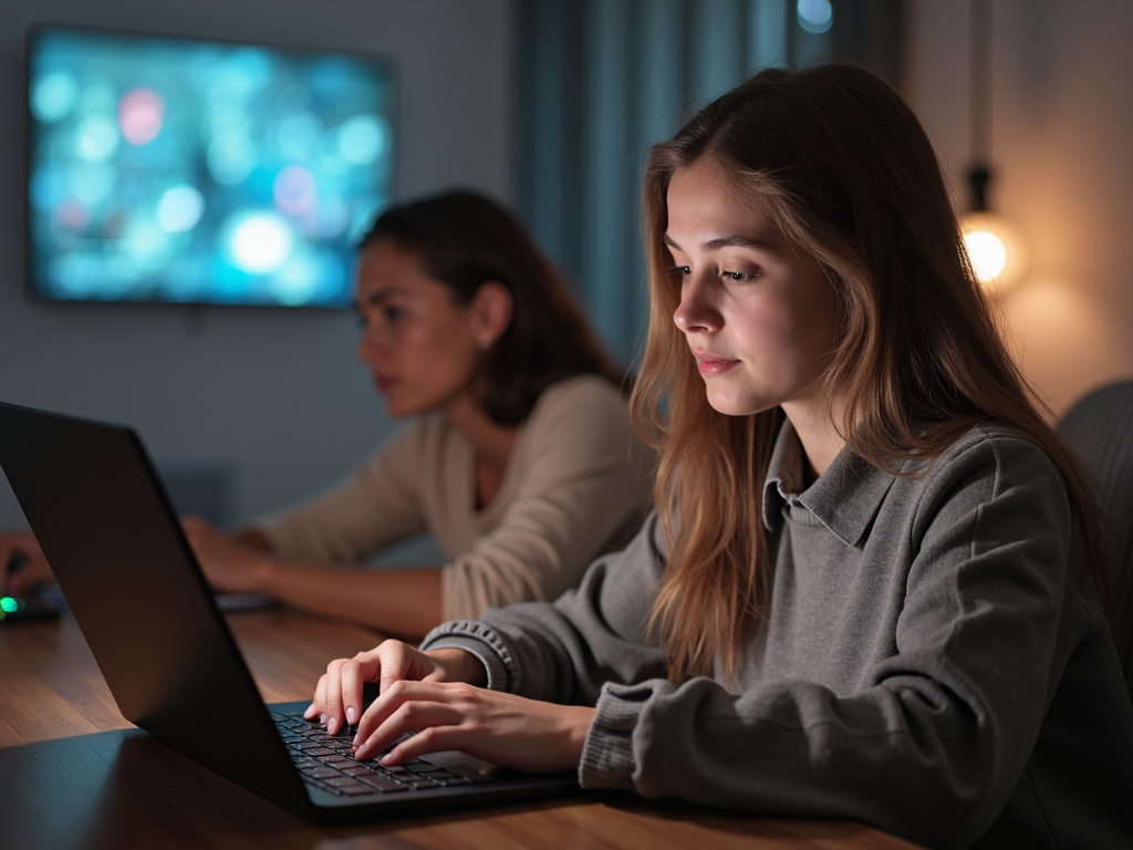 Çanakkale'de VPN ile internette gezinen ve çevrimiçi güvenliğini sağlayan genç bir kadın