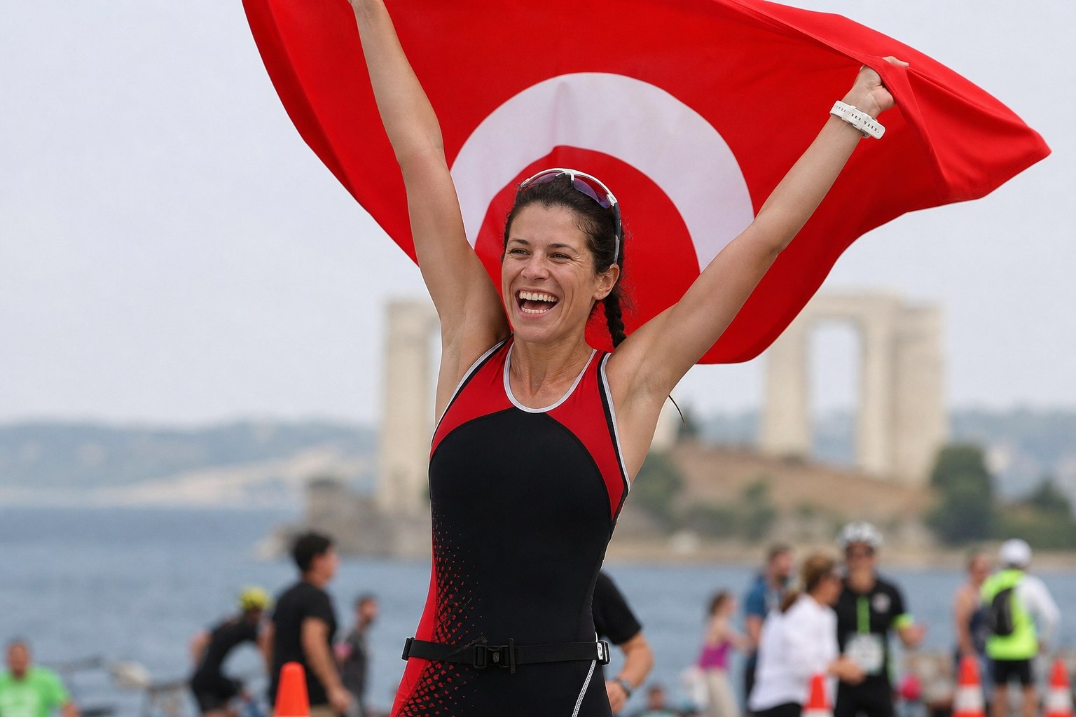 Çanakkale’de Spor'da bir kadın sporcu şampiyonluk için kutluyor