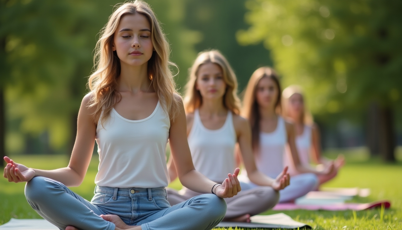 Çanakkale’de yoga yapan sporcu kızlar