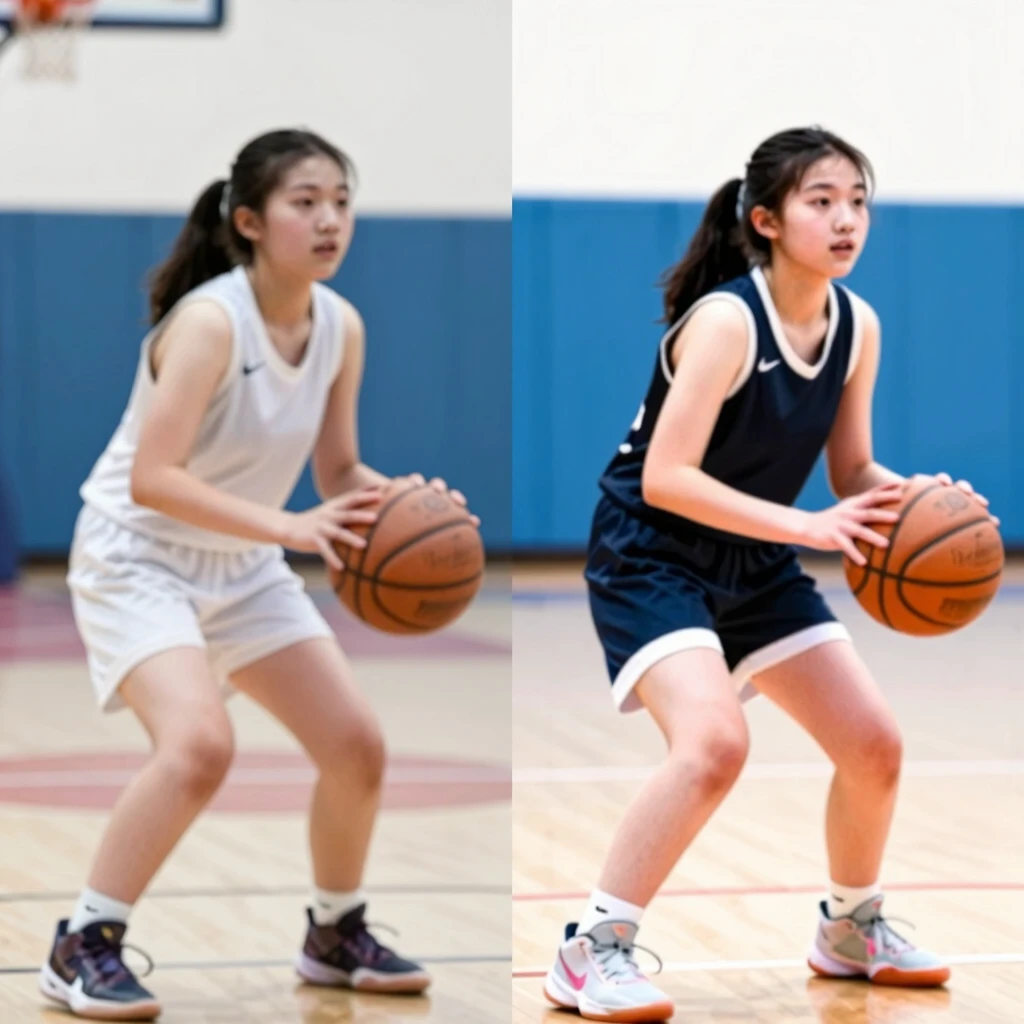 Spor fotoğrafı ham hal ile profesyonelce düzenlenmiş hali karşılaştırması