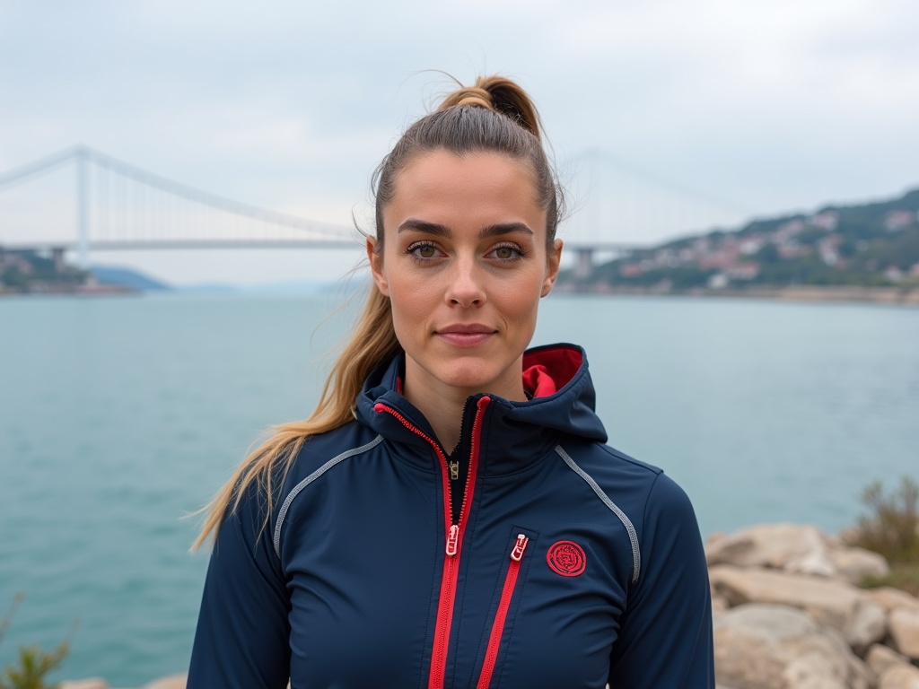 Çanakkale'de spor yapan bir kadın sporcu