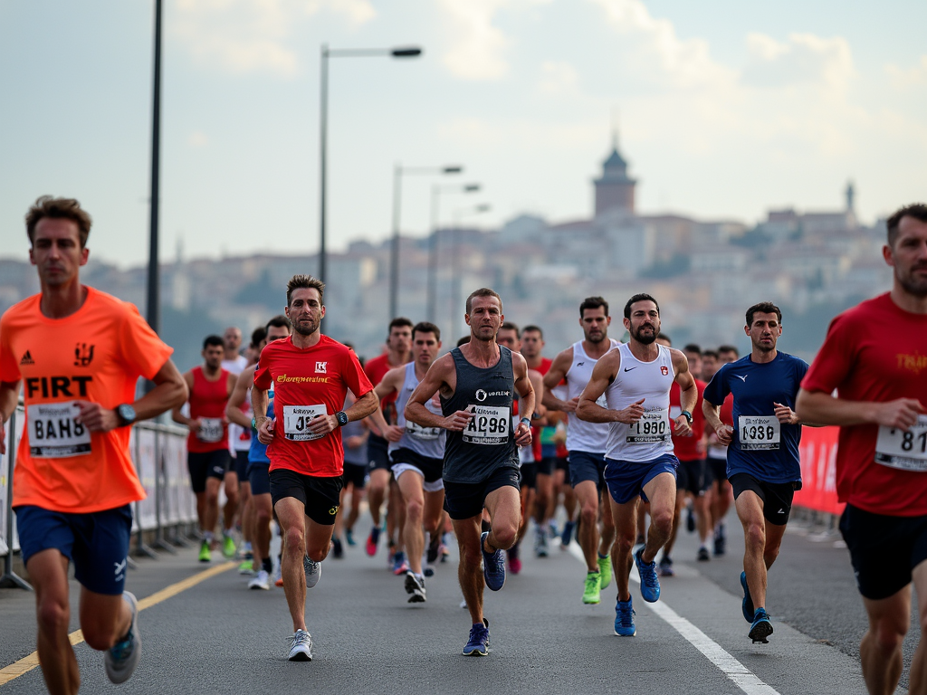 Çanakkale Maratonu'nun başlangıç çizgisinde koşucular