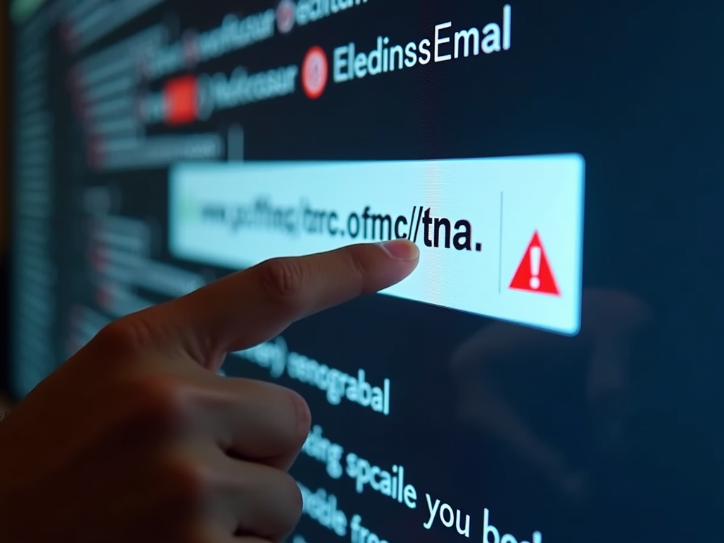 Şüpheli bir e-posta bağlantısını kontrol eden bir kişi
