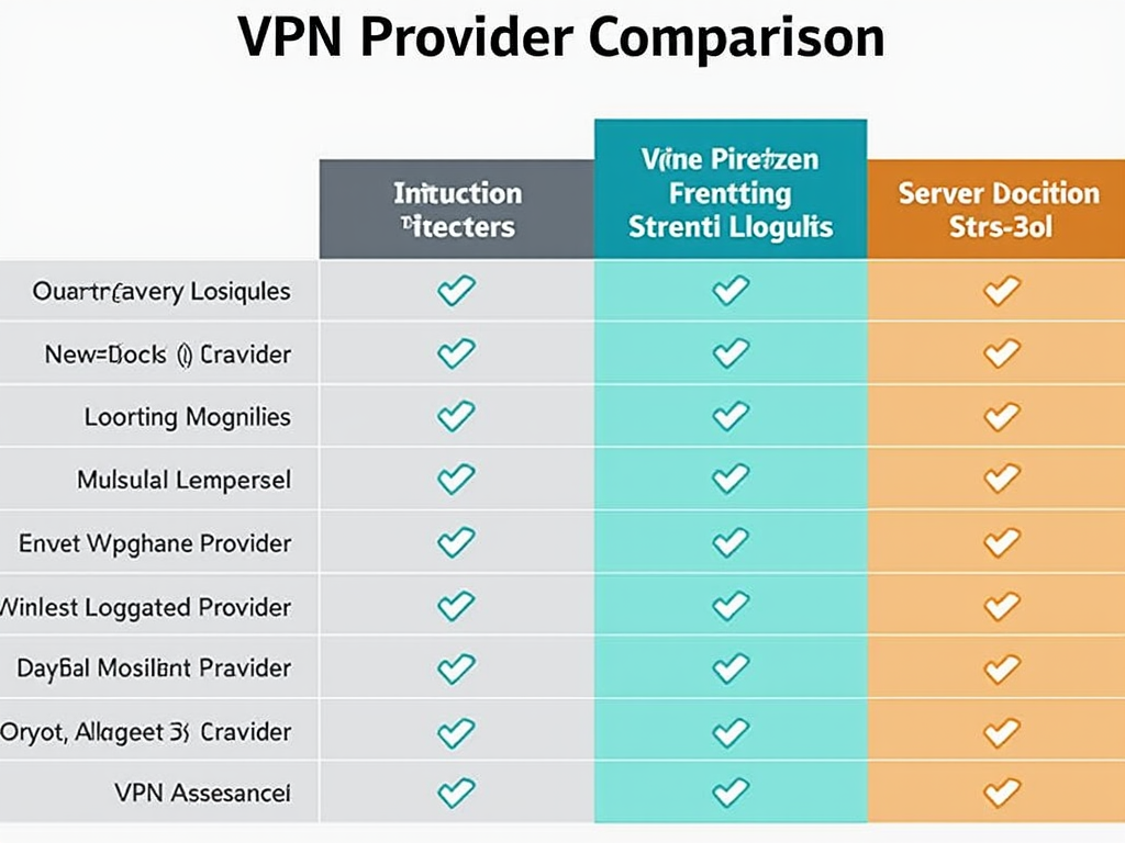 Farklı VPN sağlayıcılarını karşılaştıran bir tablo.