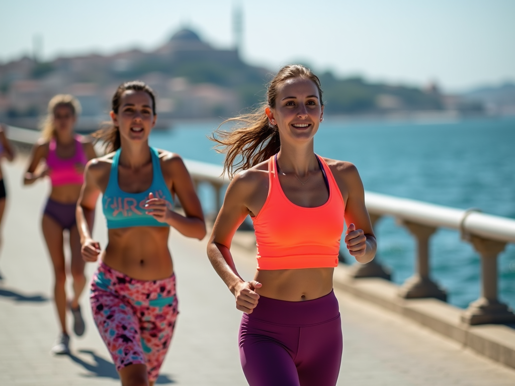 Çanakkale spor güzel kızlar sahilde koşarken