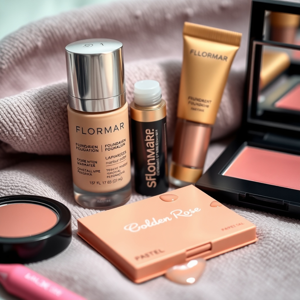 Spor makyaj ürünleri yakın çekim: Flormar, Golden Rose ve Pastel
