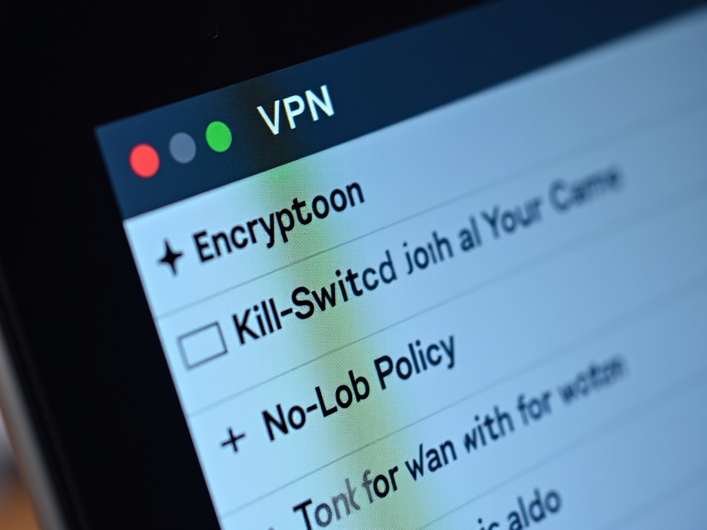VPN güvenlik ayarları ekranı