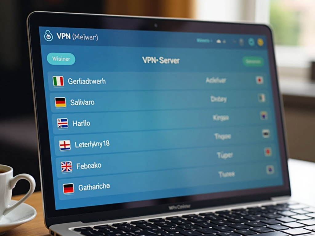 VPN sunucu seçim ekranı