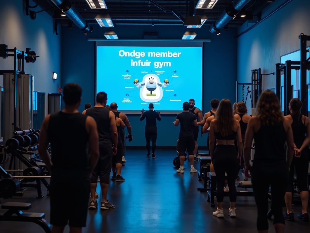Çanakkale'deki bir spor salonunda, VPN reklamının yer aldığı bir ekranın önünde egzersiz yapan insanlar.