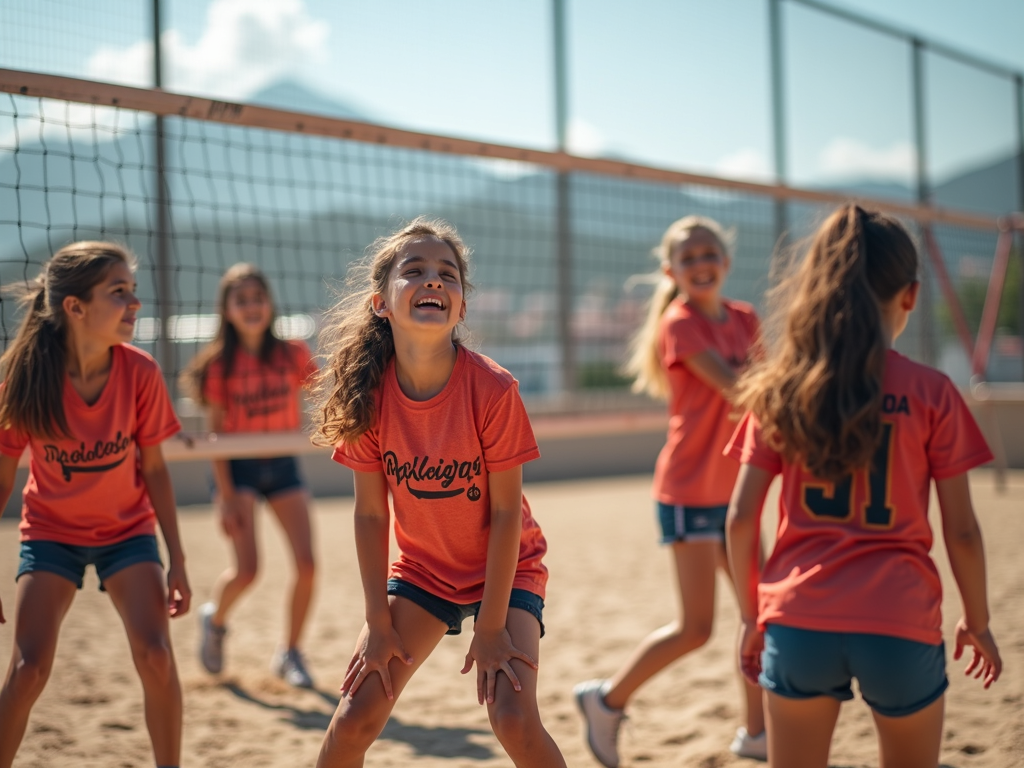 Çanakkale’deki genç kızlar voleybol oynuyor