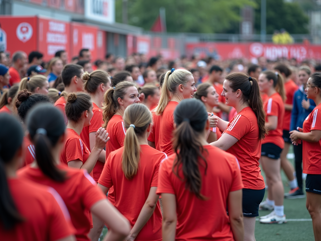 Çanakkale'de bir spor etkinliğinde kadın sporcular ve izleyiciler.