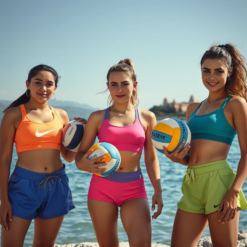 Çanakkale'de makyajlı spor kıyafetli kızlar voleybol sonrası