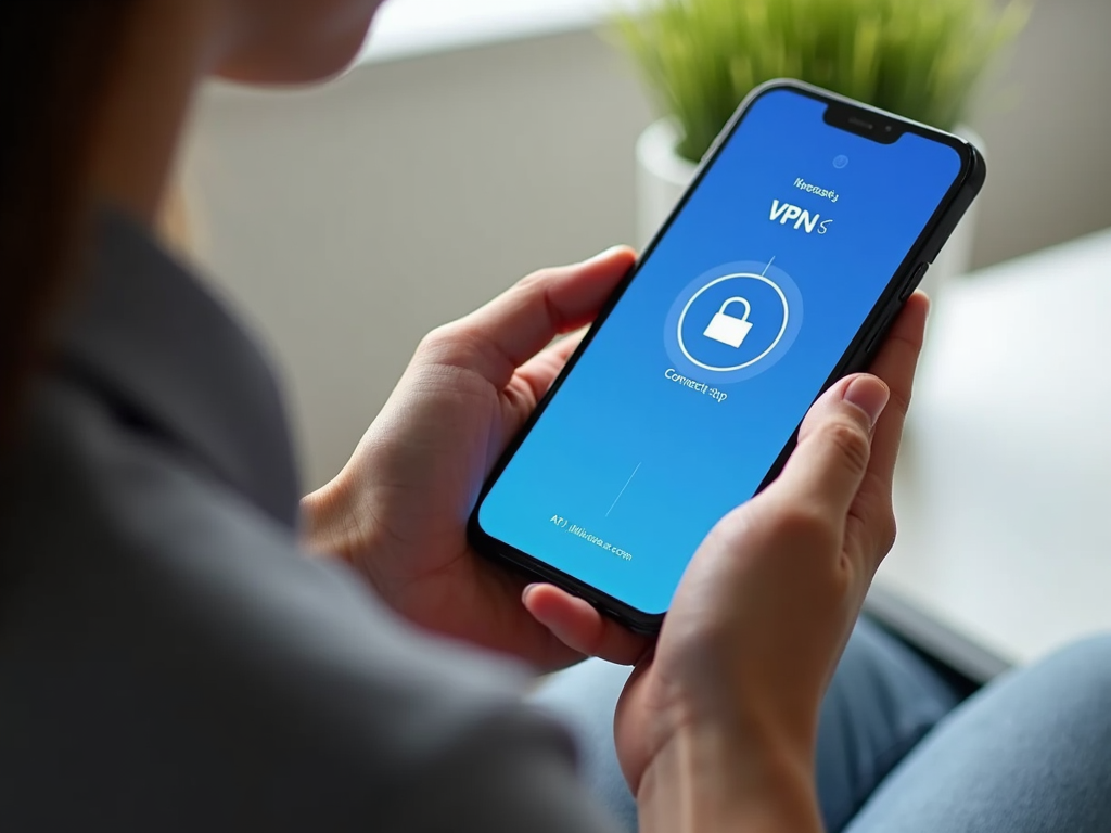 Akıllı telefonda VPN’e kolayca bağlanan kişi