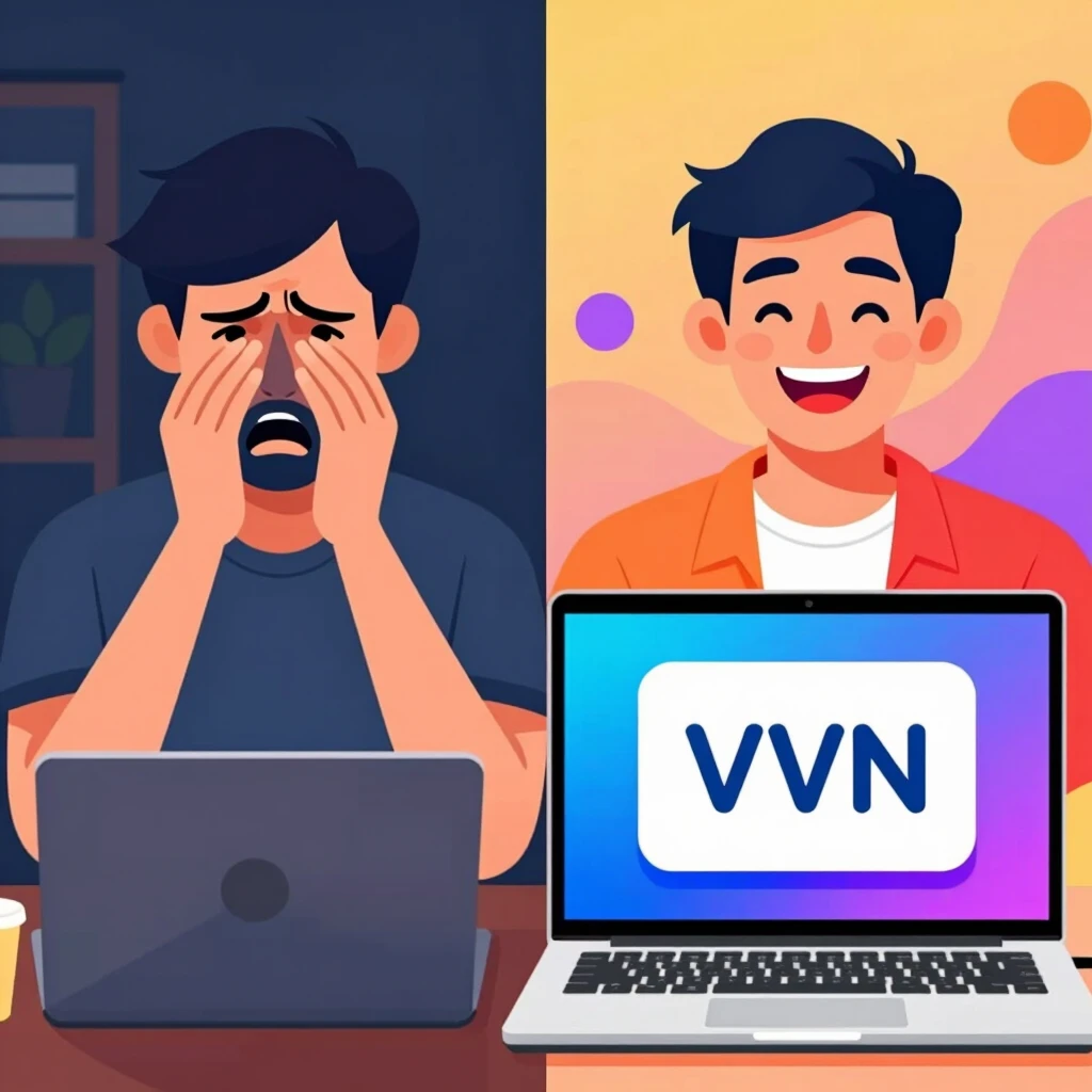Ücretsiz VPN'de yavaş bağlantı ile ücretli VPN'de hızlı akış karşılaştırması