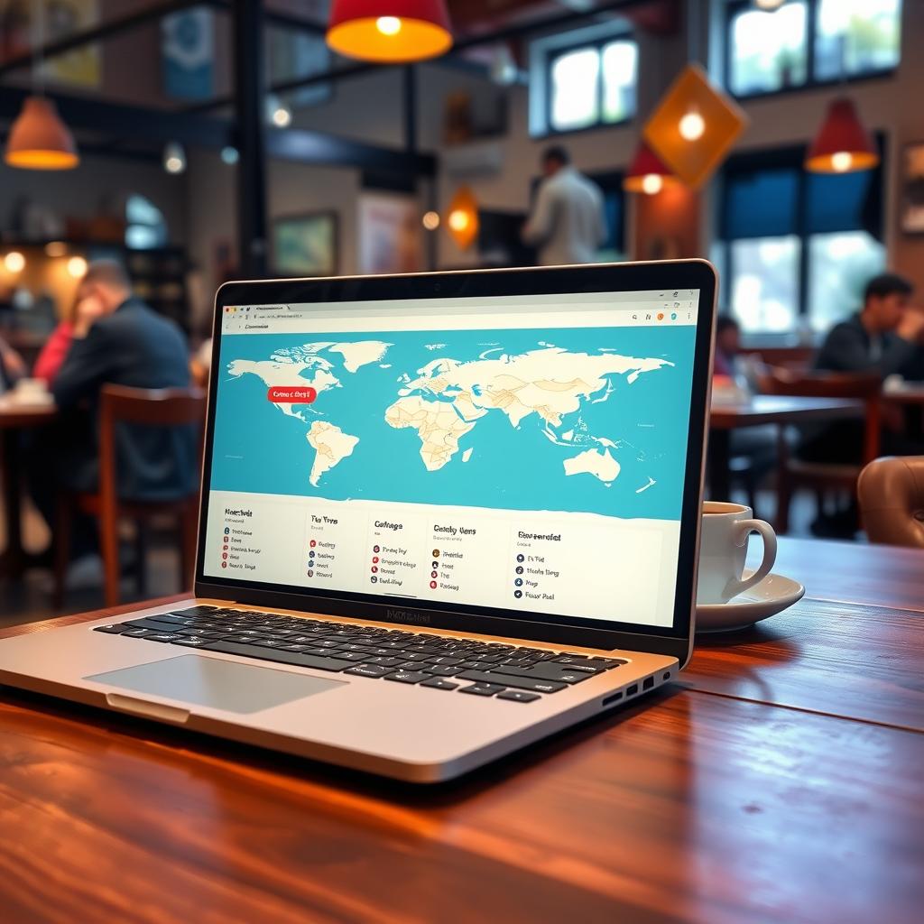Çanakkale’deki bir kafede VPN uygulaması açık olan bir dizüstü bilgisayar