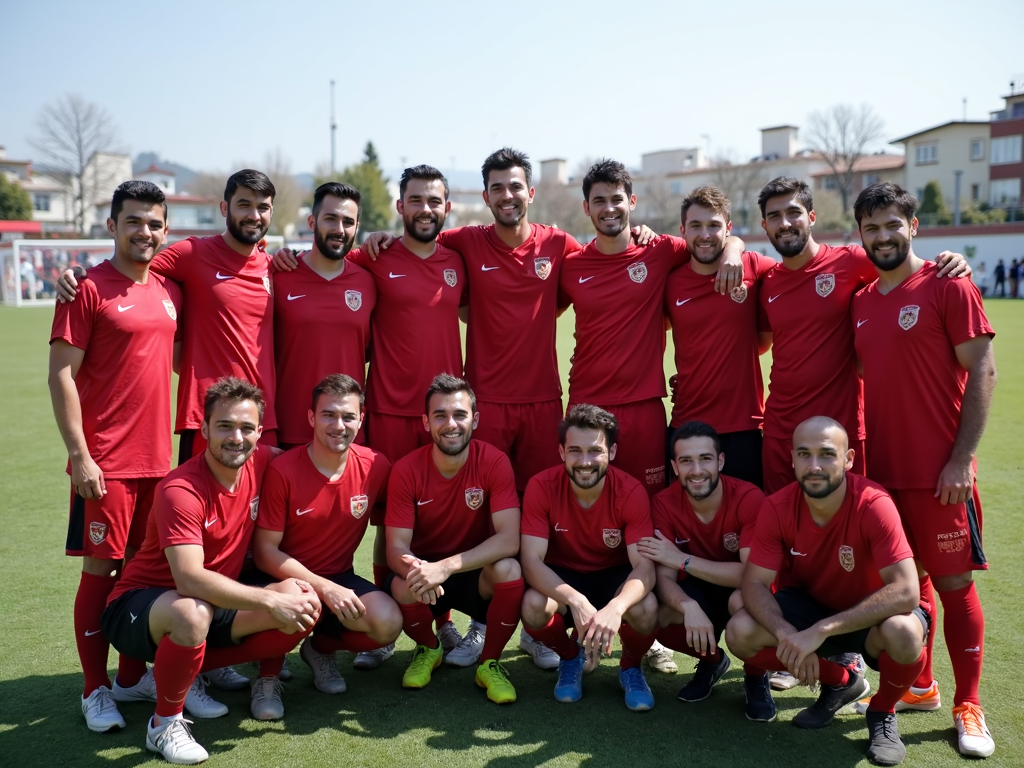Çanakkale’de bir spor takımı veya topluluk etkinliğinin grup fotoğrafı.