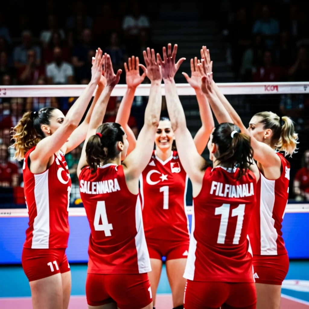 Türk kadın milli voleybol takımı zafer kutlaması