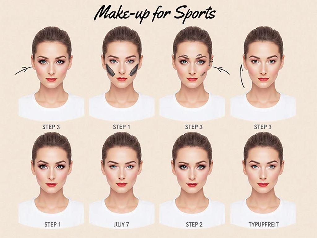 Spor için makyaj uygulama adımları.