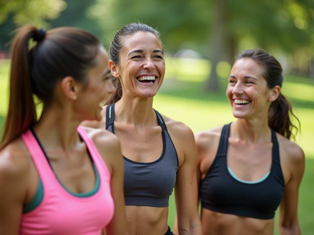 Spor sonrası enerjik kadınlar