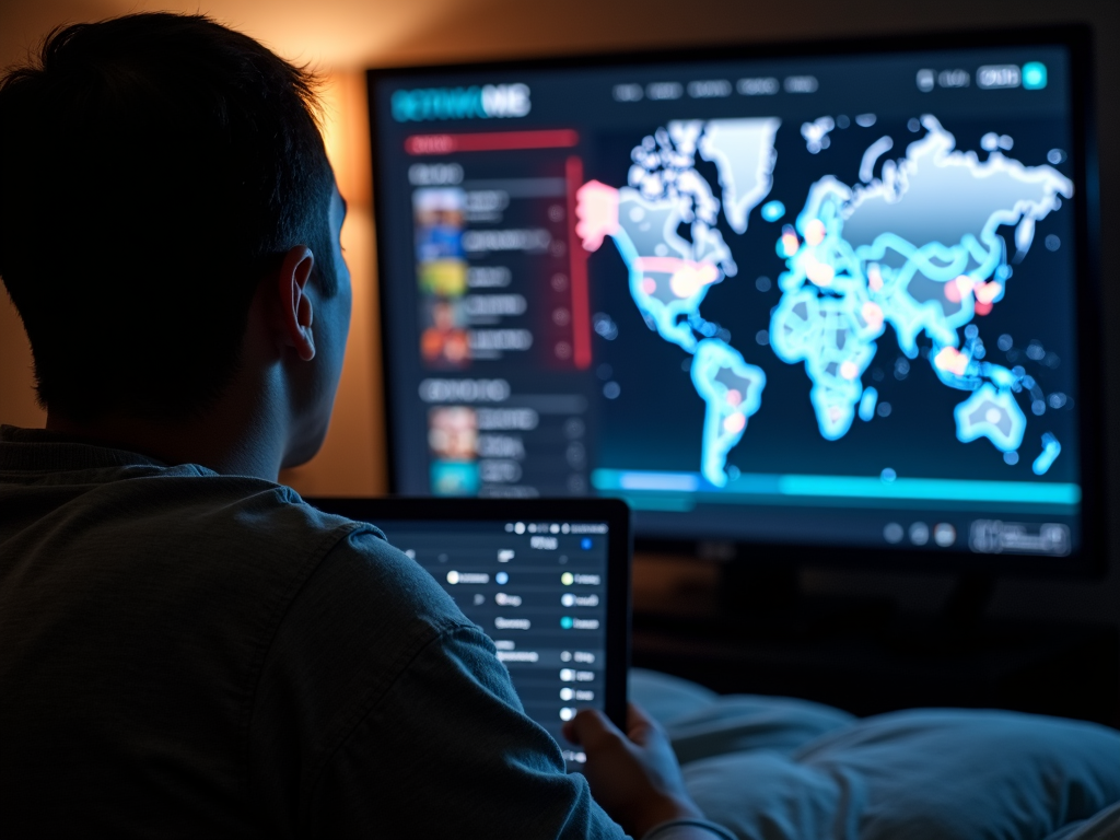 VPN kullanarak coğrafi olarak kısıtlanmış içeriğe erişen bir kişi