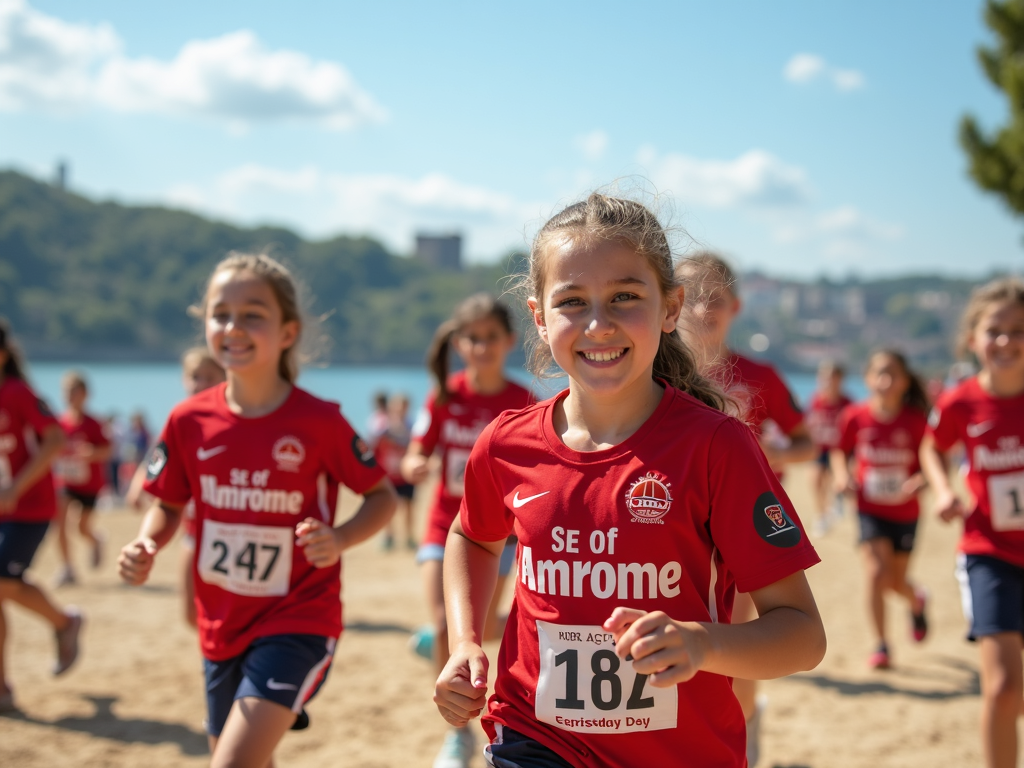 Çanakkale'de spor etkinliklerine katılan genç kızlar, sporun enerjisini ve coşkusunu yaşıyor.