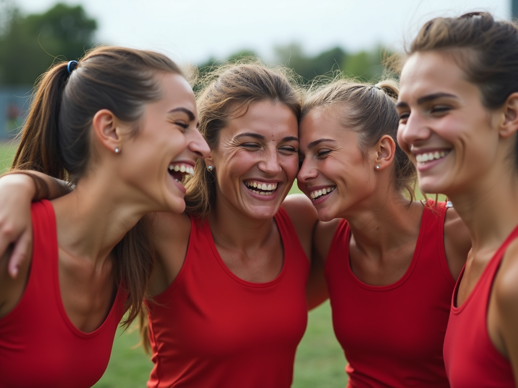 Çanakkale’den sporcu kızlar, doğal makyajlarıyla spor sahasında enerjik bir şekilde gülüyor.