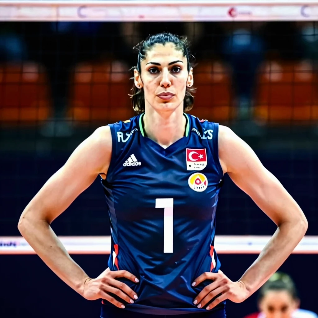 Ünlü Türk kadın voleybolcu Eda Erdem portresi