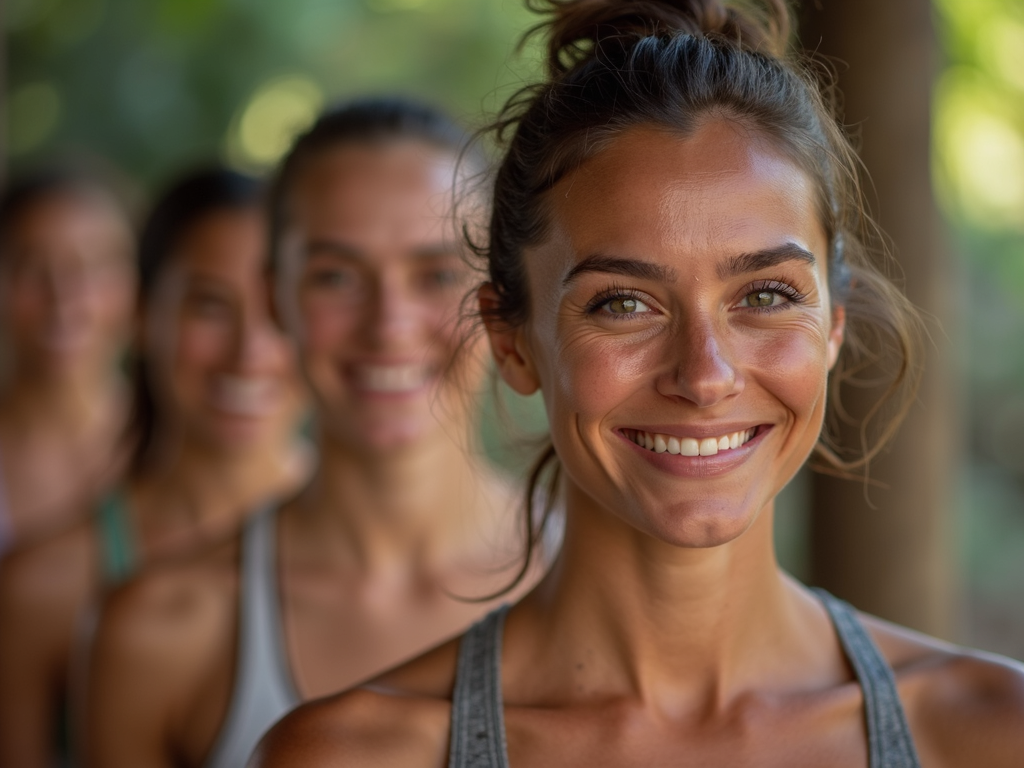 Yoga dersi sonrası taze görünümlü kadınlar