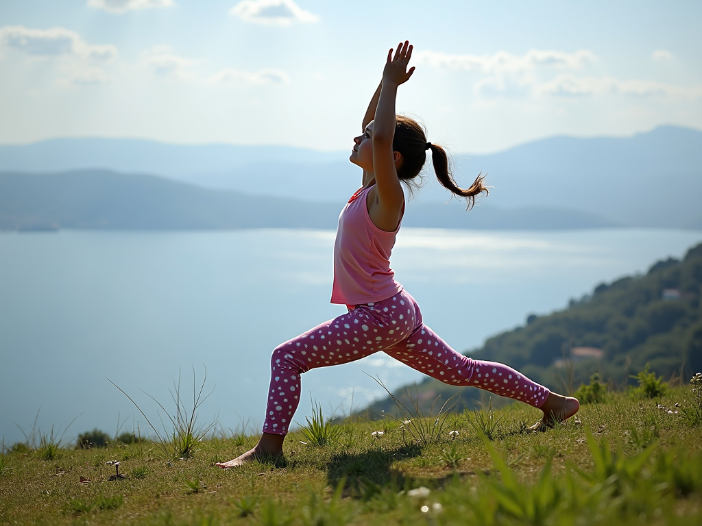 Çanakkale’de yoga yapan genç bir kız
