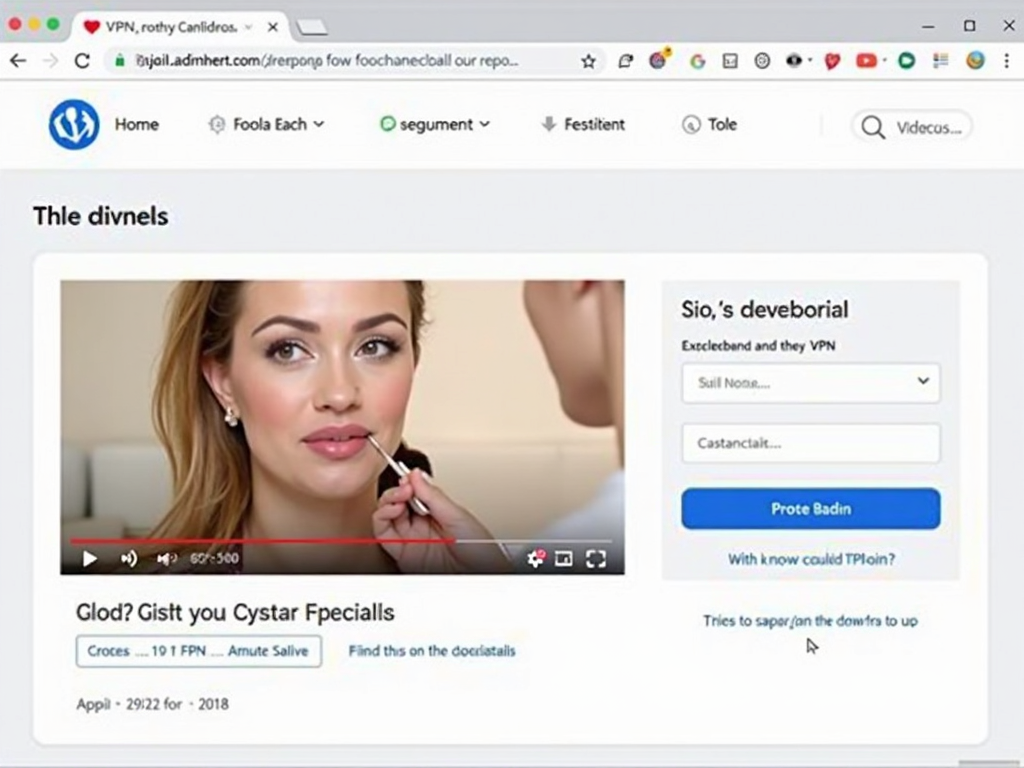 VPN arayüzü ile makyaj eğitimi videosu.