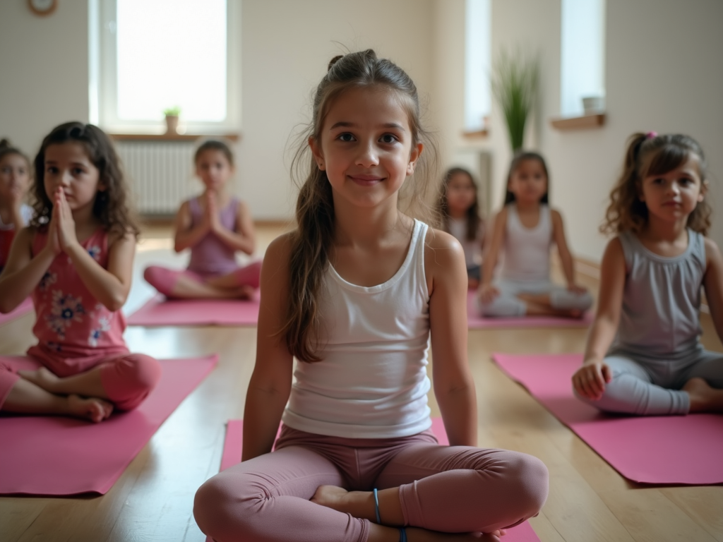 Çanakkale Onsekiz Mart Üniversitesi Spor Salonu’nda yoga yapan genç kızlar