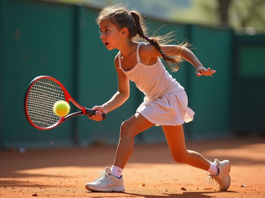 Tenis oynayan Çanakkaleli genç kız