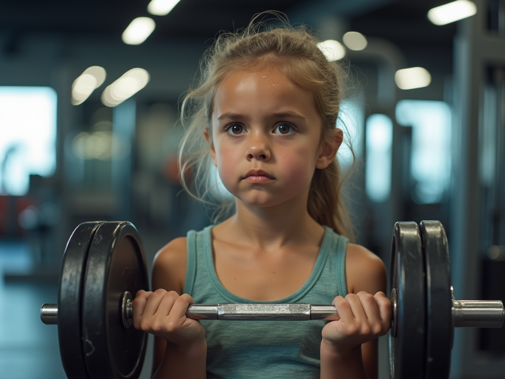 Spor salonunda ağırlık kaldıran genç bir kız
