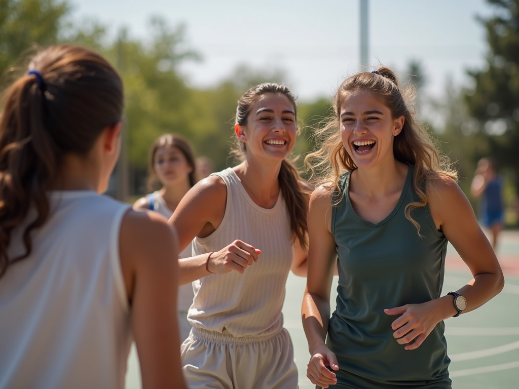 Çanakkale'de basketbol oynayan makyajlı genç kızlar, sporun keyifli ve özgüven artırıcı yanlarını ortaya koyuyor.