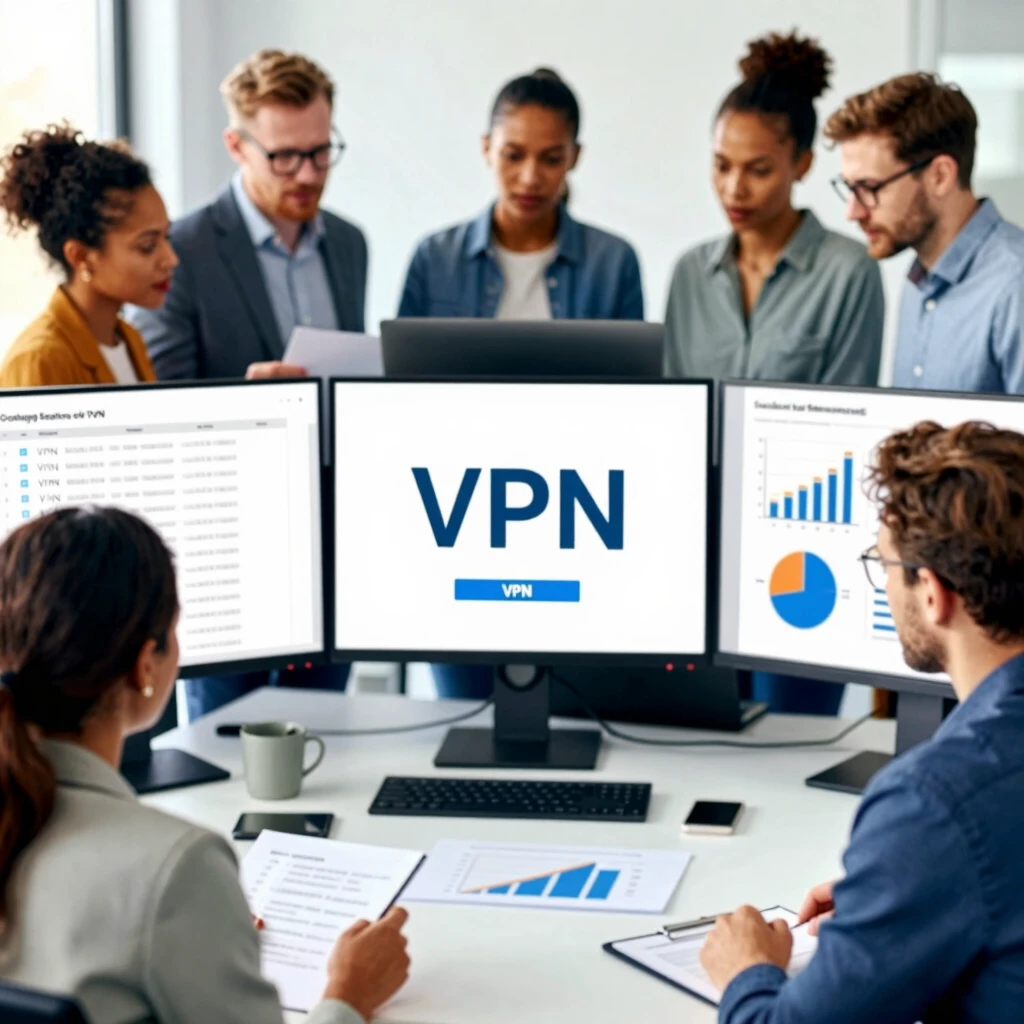 VPN seçimi yaparken ekip çalışması ve araştırma yapan profesyoneller