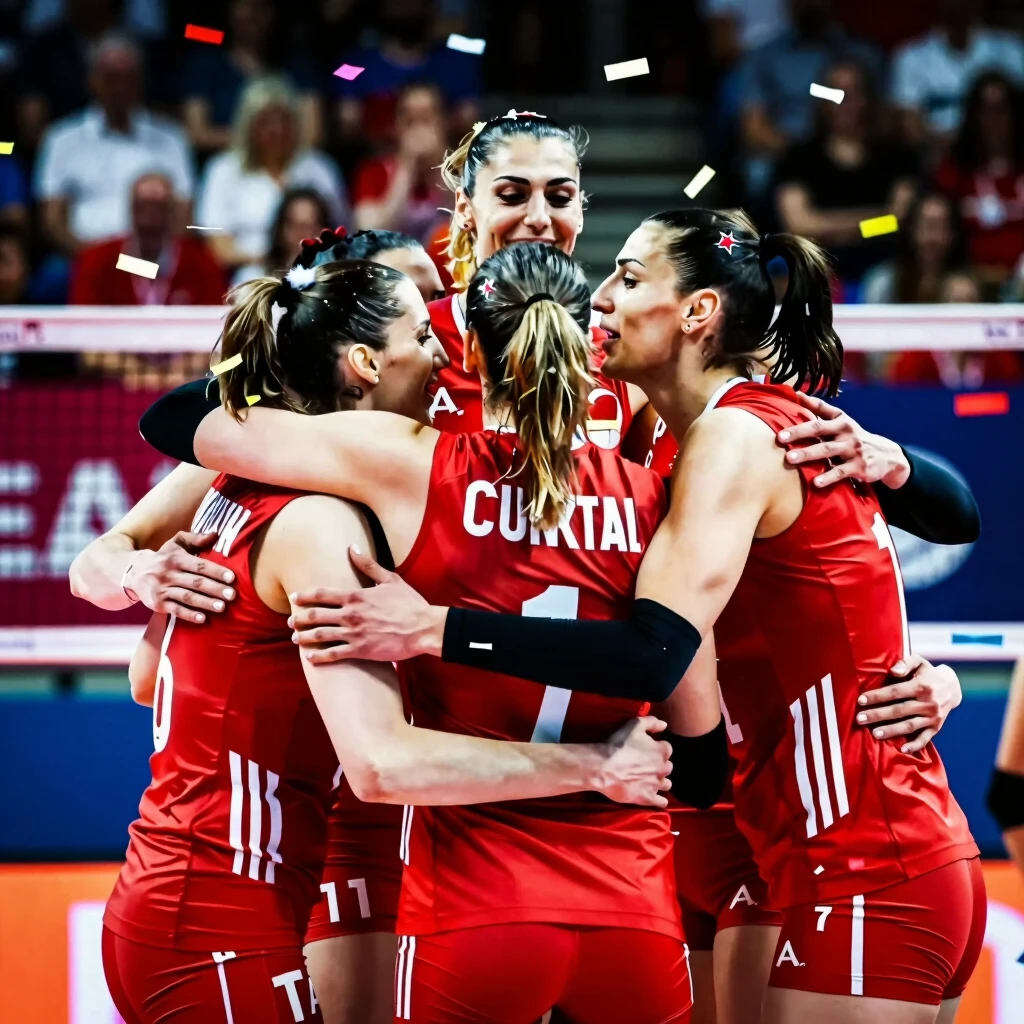 Türk kadın milli voleybol takımı zafer kutlaması